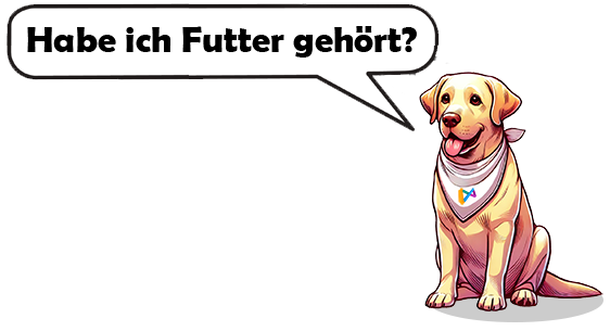 Bella freut sich über Futter