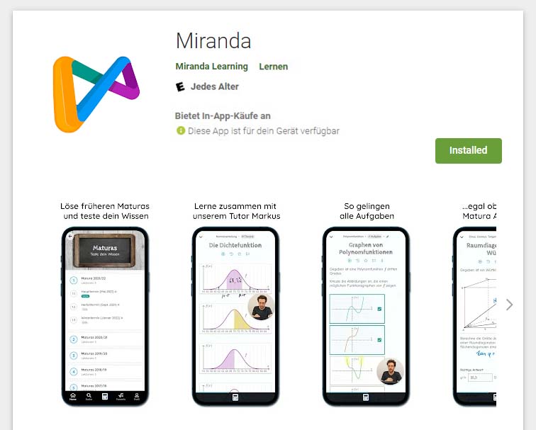 Miranda App in Google Play